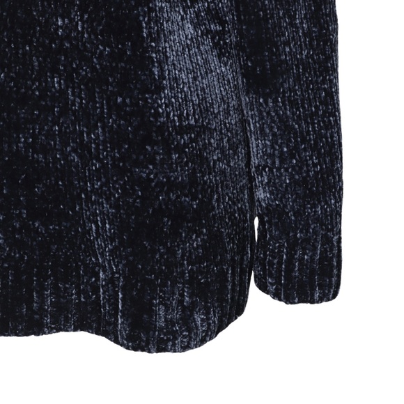 Orvis Soft Chenille Tunic Sweater Womens Size Large Blue Relaxed Fit Ribbed - Picture 9 of 11